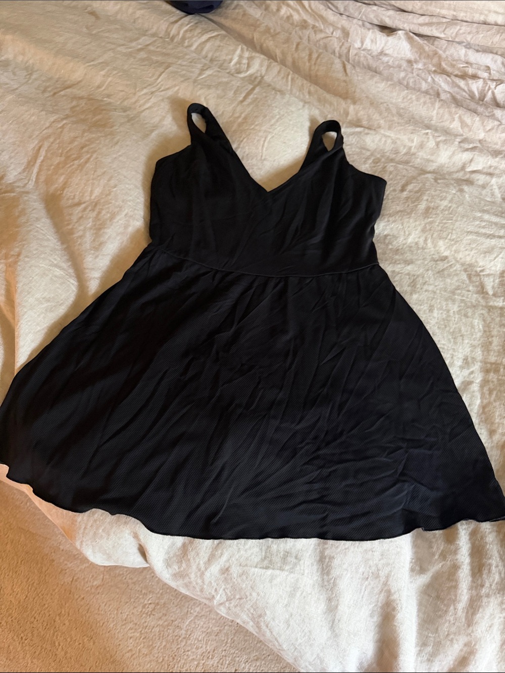 SPANX Black V-Neck Shapewear swimsuit.